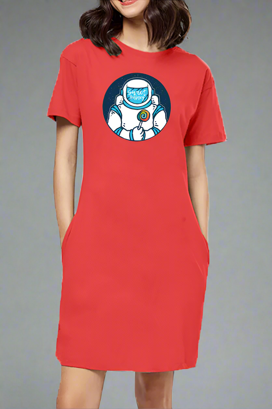 SCUBAAA Astronaut Women T-Shirt Dress