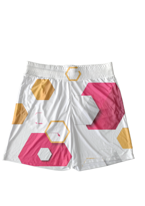 SCUBAAA Unisex Modern Hexagon Splash Shorts