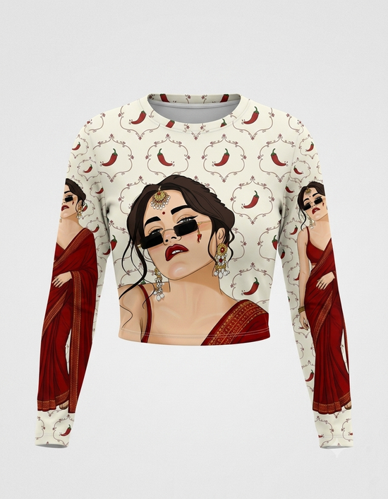 Mirchi Full Sleeve Crop top