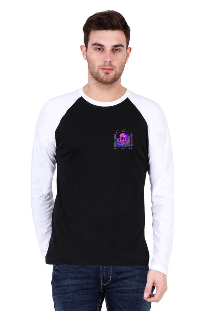 SCUBAAA Men's Skull Raglan Full Sleeve Tee