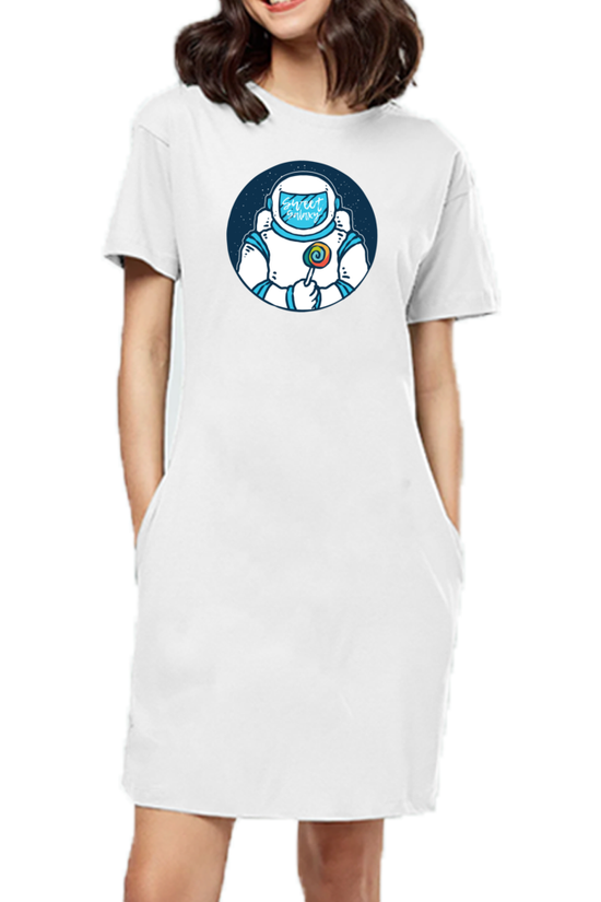 SCUBAAA Astronaut Women T-Shirt Dress