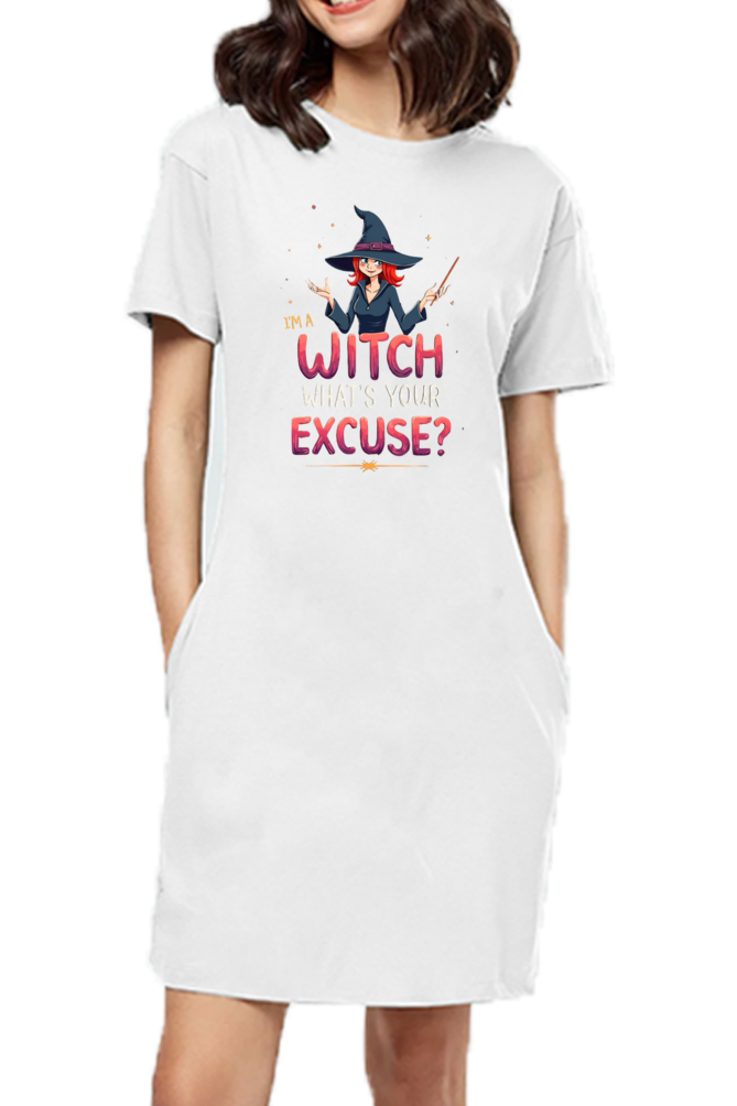 SCUBAAA Women's The Sassy Witch T-Shirt Dress