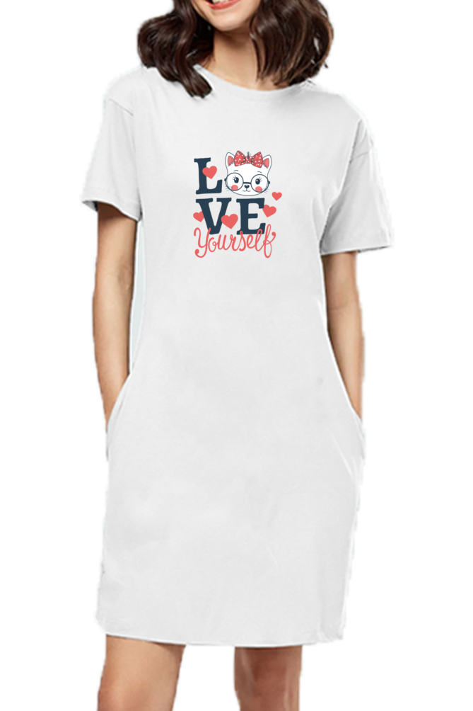 SCUBAAA Women's Love T-Shirt Dress