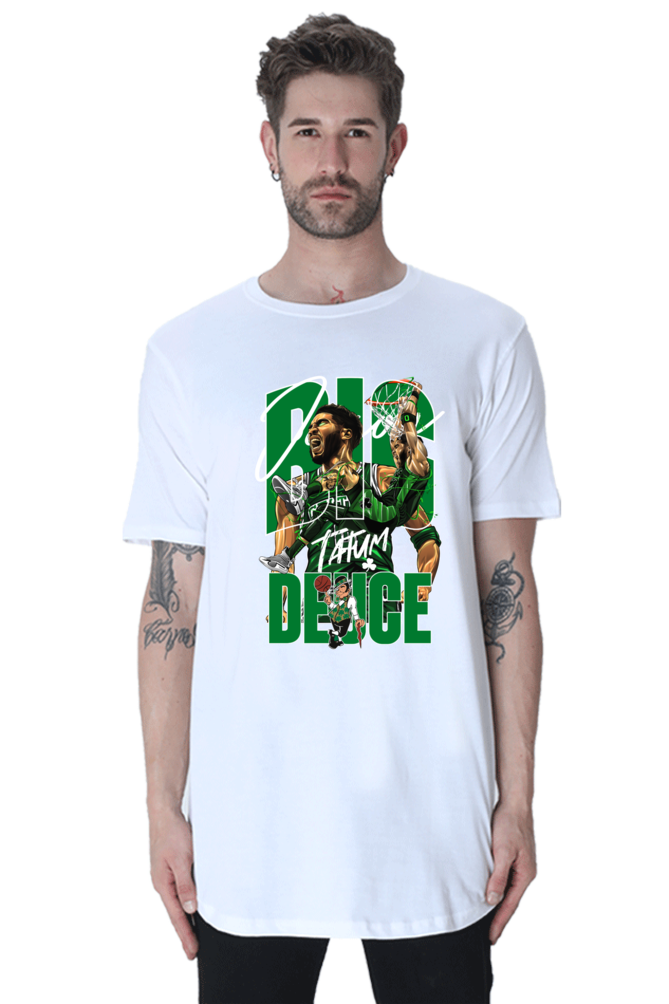 SCUBAAA Men's NBA - Boston Celtics Longline Curved T-Shirt