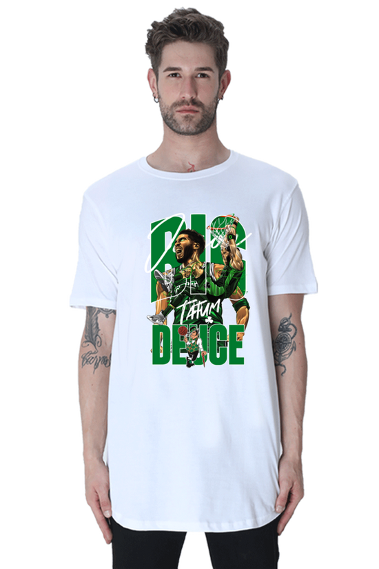 SCUBAAA Men's NBA - Boston Celtics Longline Curved T-Shirt