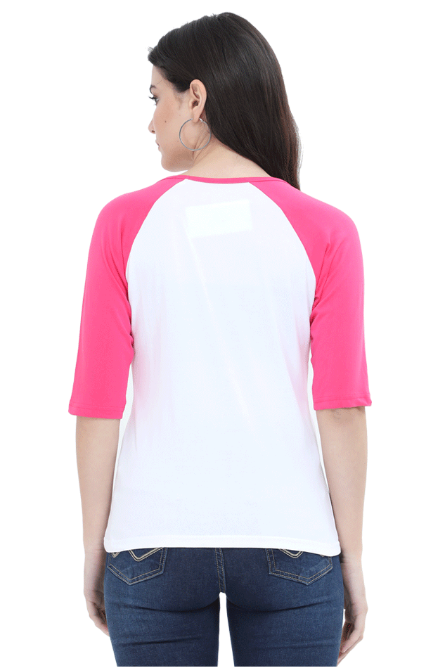 SCUBAAA Women's Vintage Rose Rebel Raglan T-Shirt