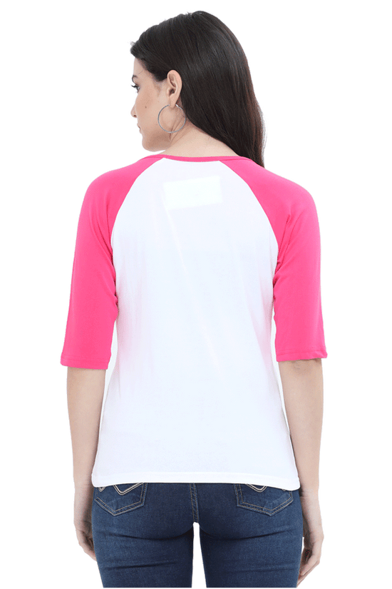 SCUBAAA Women's Vintage Rose Rebel Raglan T-Shirt