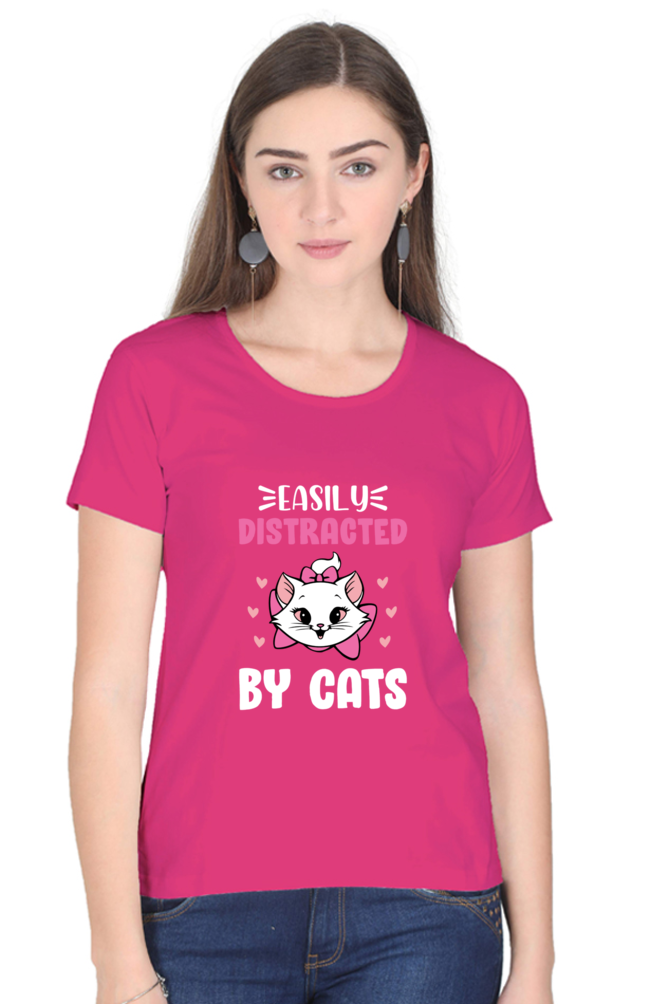 SCUBAAA Women's Cat Regular T-Shirt