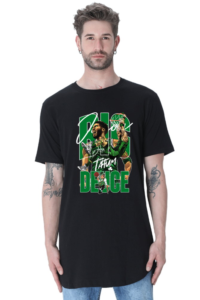 SCUBAAA Men's NBA - Boston Celtics Longline Curved T-Shirt