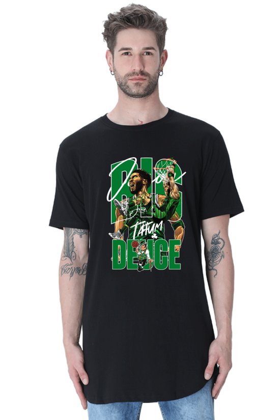 SCUBAAA Men's NBA - Boston Celtics Longline Curved T-Shirt