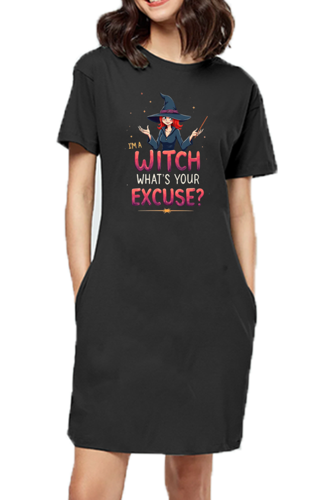 SCUBAAA Women's The Sassy Witch T-Shirt Dress