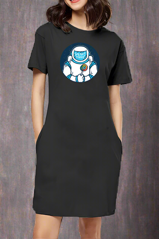 SCUBAAA Astronaut Women T-Shirt Dress