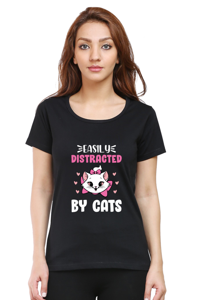 SCUBAAA Women's Cat Regular T-Shirt