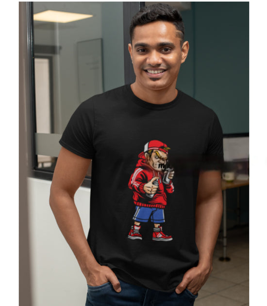 SCUBAAA Men's Street Vibes Cartoon Supima Tee