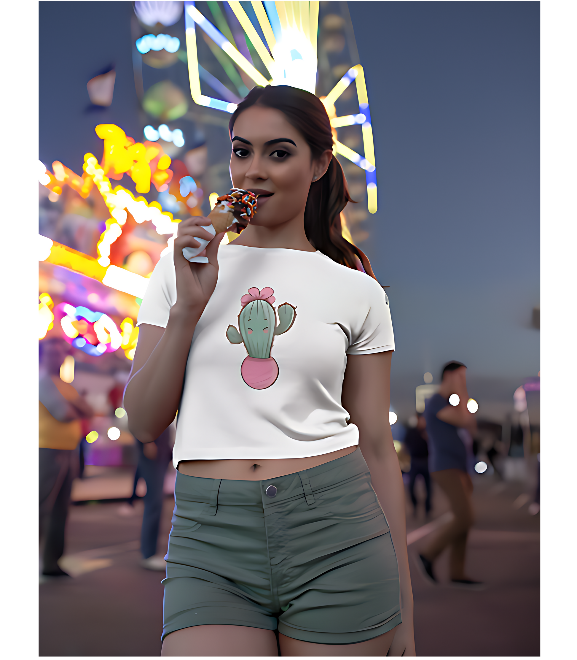 SCUBAAA Women's Cactus Crop Top