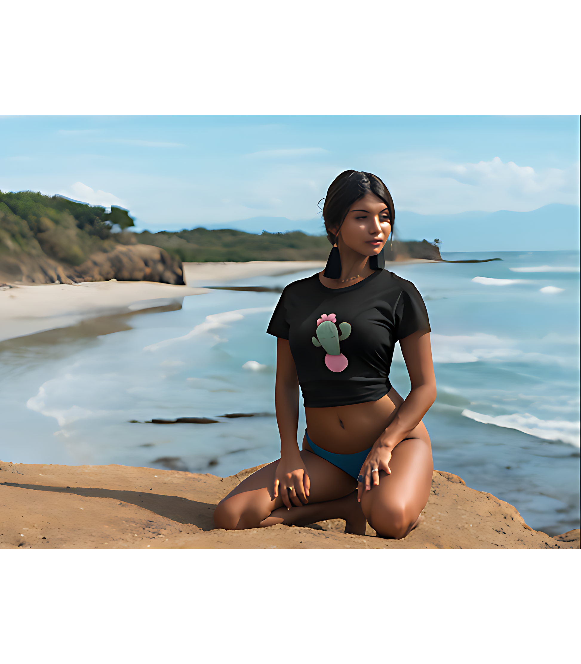 SCUBAAA Women's Cactus Crop Top