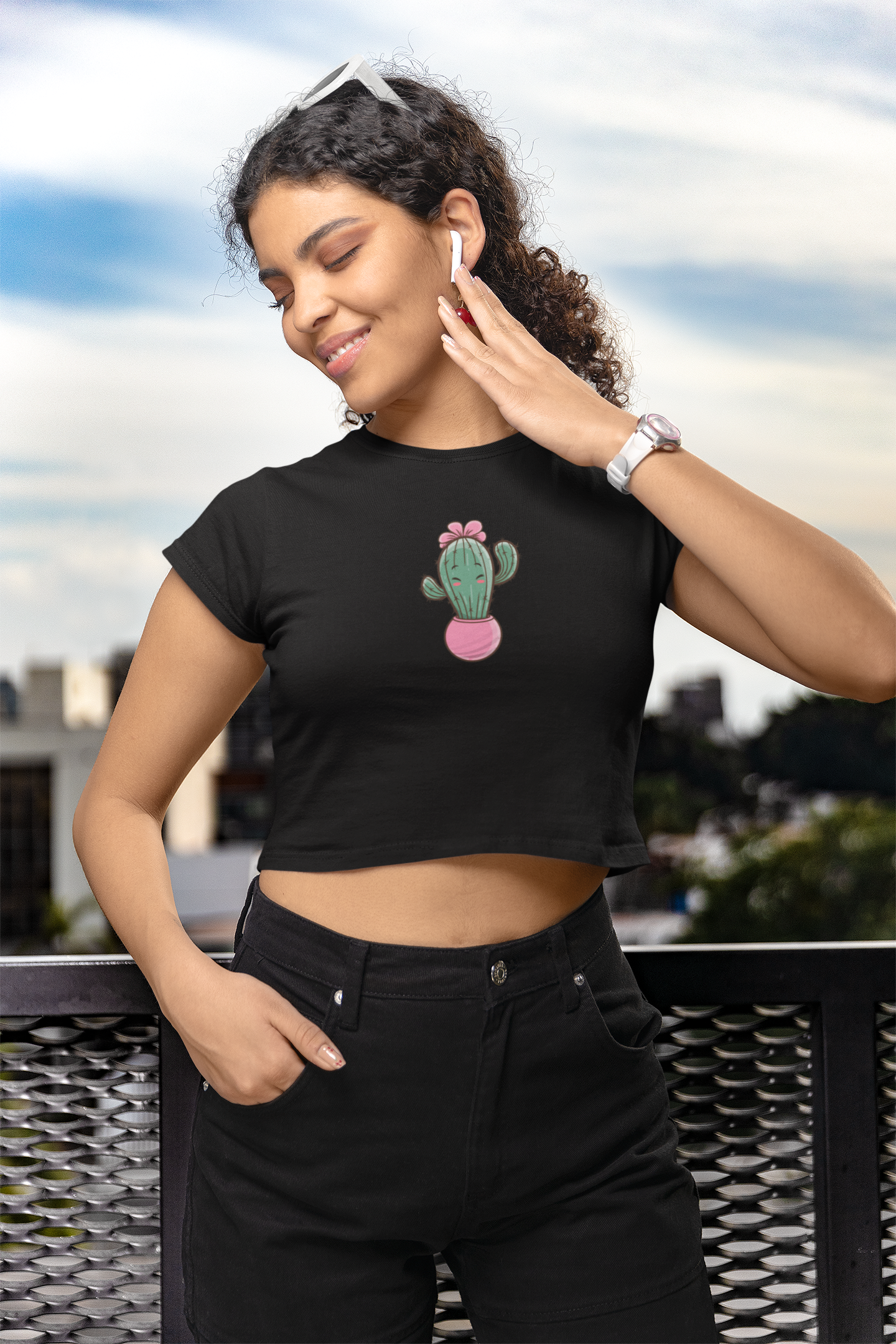 SCUBAAA Women's Cactus Crop Top