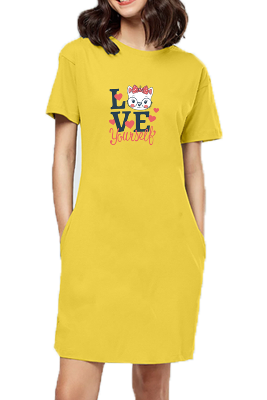 SCUBAAA Women's Love T-Shirt Dress