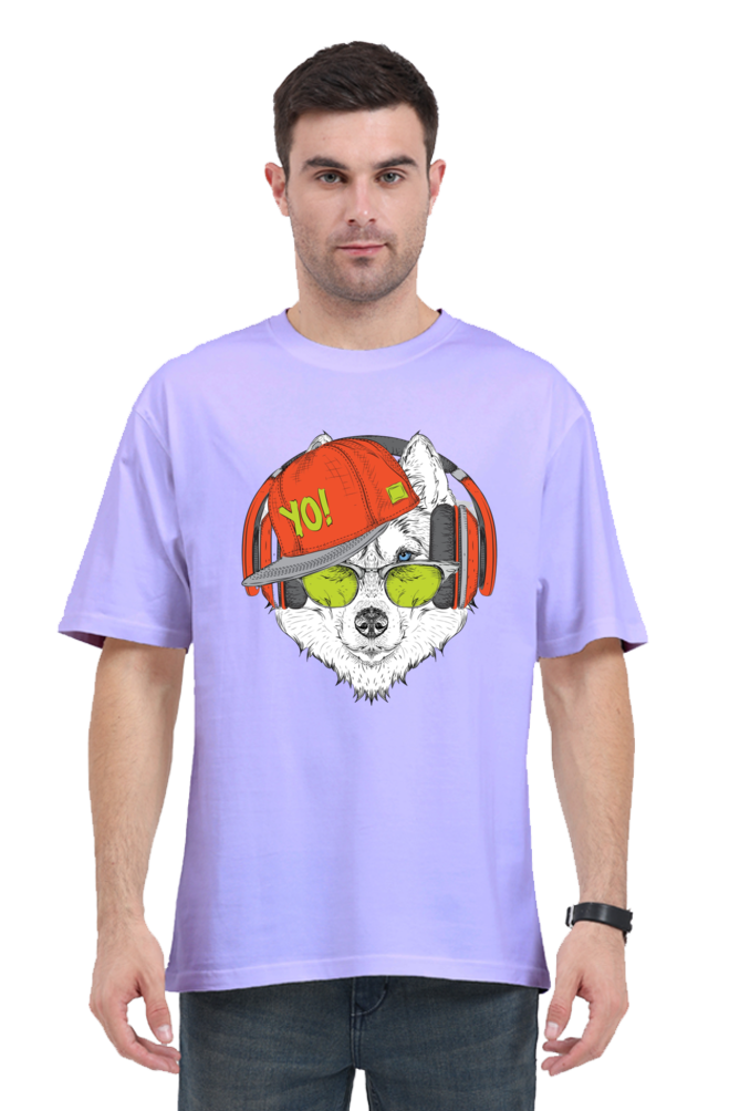 SCUBAAA Husky Design Oversized T-Shirt