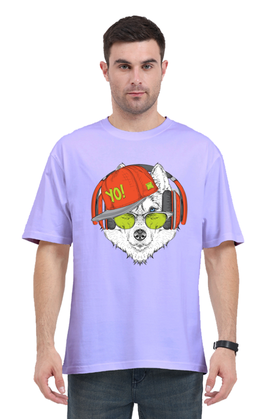 SCUBAAA Husky Design Oversized T-Shirt