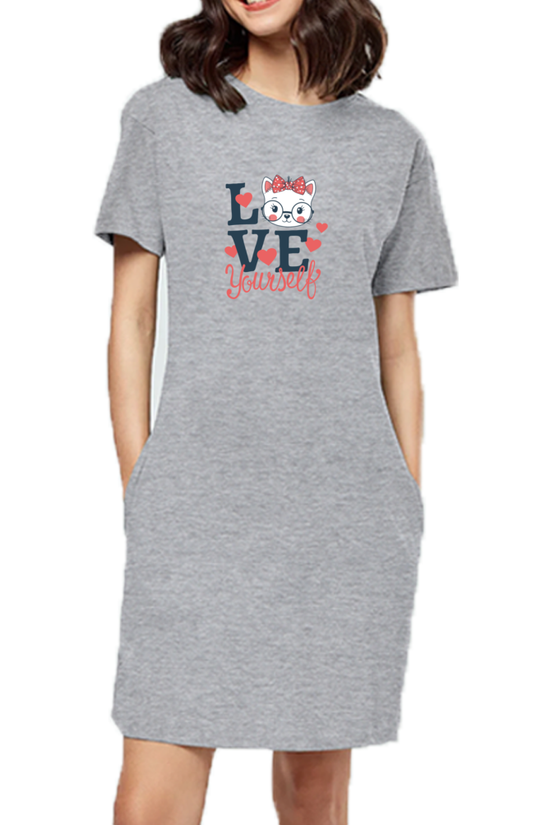 SCUBAAA Women's Love T-Shirt Dress