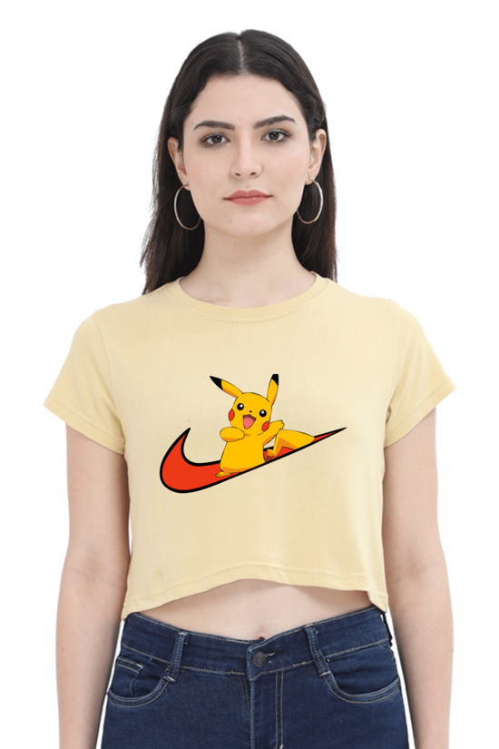 SCUBAAA Women's Pikachu Crop Top