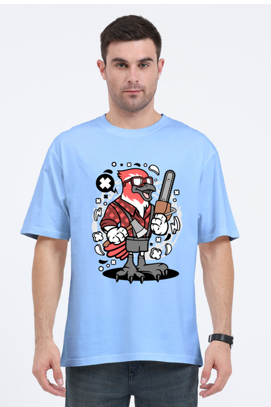 SCUBAAA - GRAPHIC WITH CARTOON BIRD WARRIOR DESIGN Oversized T-Shirt