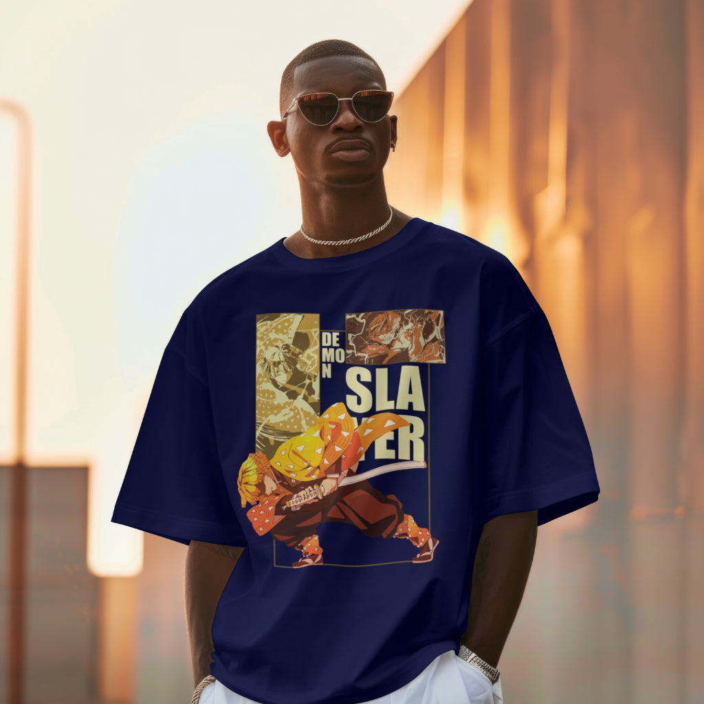 SCUBAAA Men's Zenitsu Terry Oversized T-Shirt