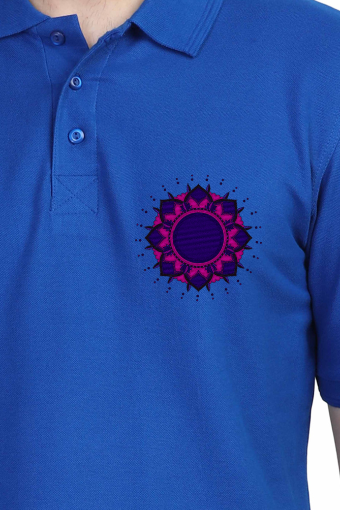 SCUBAAA Men's Polo Circle Design T-shirt