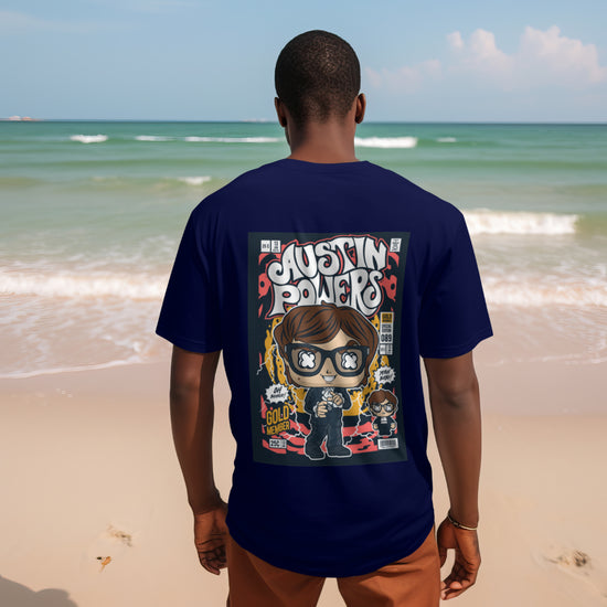 SCUBAAA Men's Austin Power Pop Art Oversized Half Sleeve T-shirt