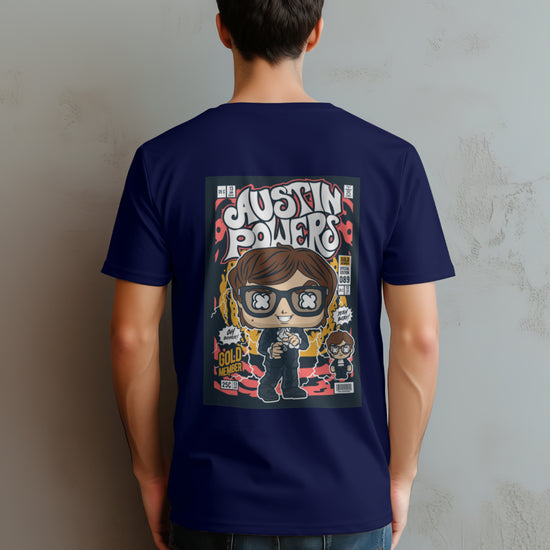 SCUBAAA Men's Austin Power Pop Art Oversized Half Sleeve T-shirt