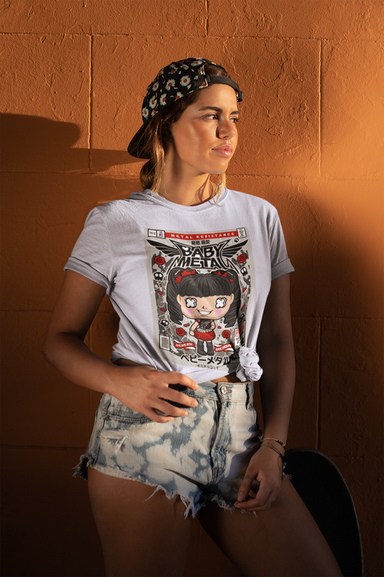 SCUBAAA Women's Pop Art Baby Metal Half Sleeve Regular Fit T-shirt