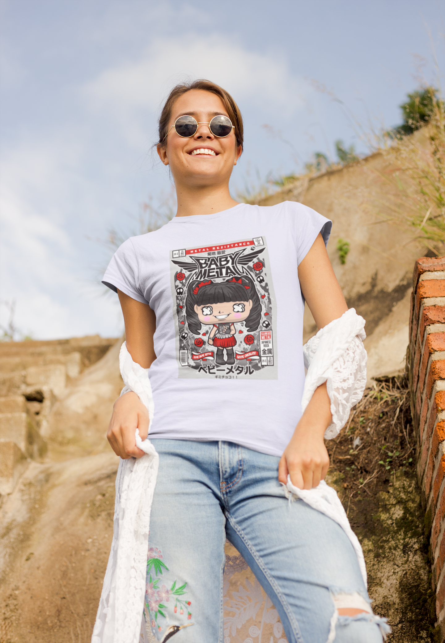 SCUBAAA Women's Pop Art Baby Metal Half Sleeve Regular Fit T-shirt