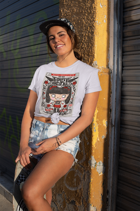 SCUBAAA Women's Pop Art Baby Metal Half Sleeve Regular Fit T-shirt