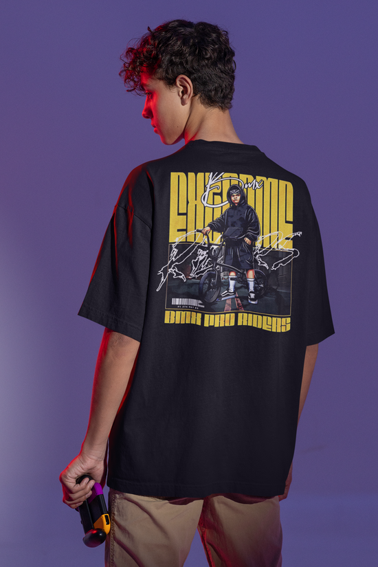 SCUBAAA Men's Bike Riders Oversized Half Sleeve T-shirt