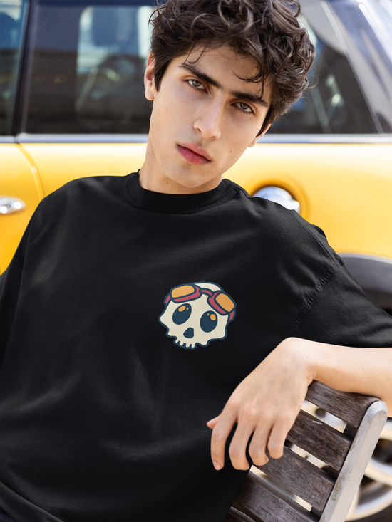 SCUBAAA Men's Bike Riders Oversized Half Sleeve T-shirt