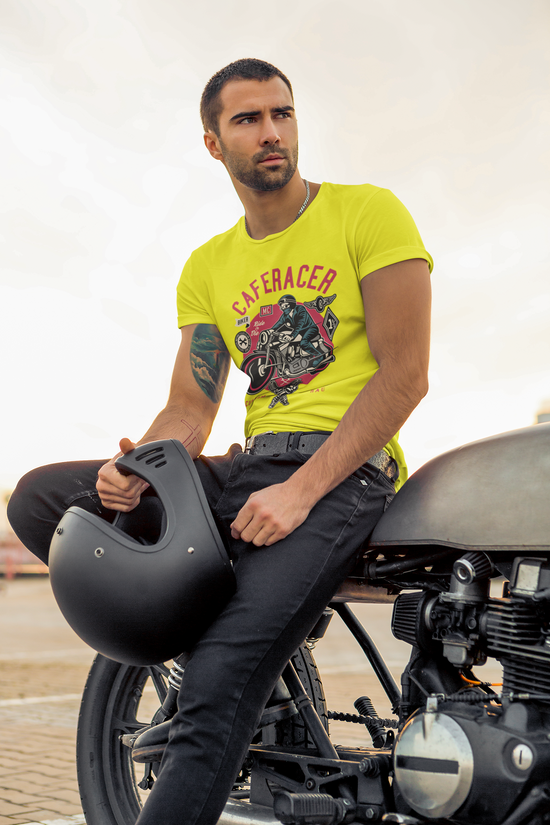 SCUBAAA Men's Cafe Racer Regular Fit T-shirt