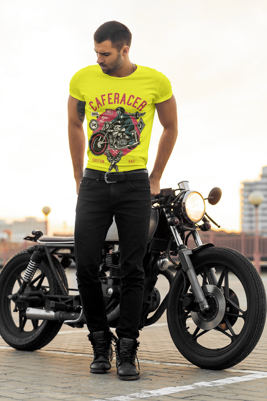 SCUBAAA Men's Cafe Racer Regular Fit T-shirt