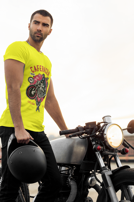 SCUBAAA Men's Cafe Racer Regular Fit T-shirt