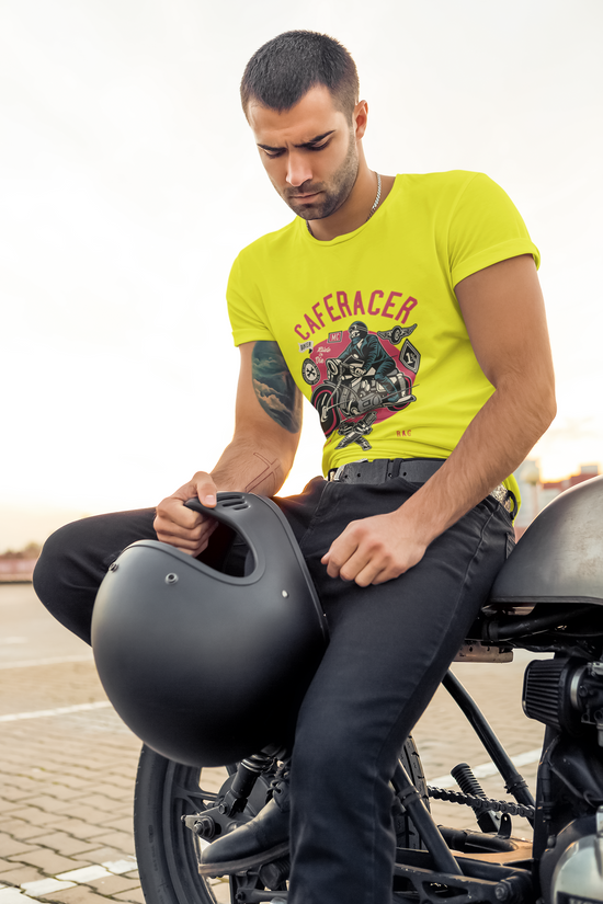 SCUBAAA Men's Cafe Racer Regular Fit T-shirt
