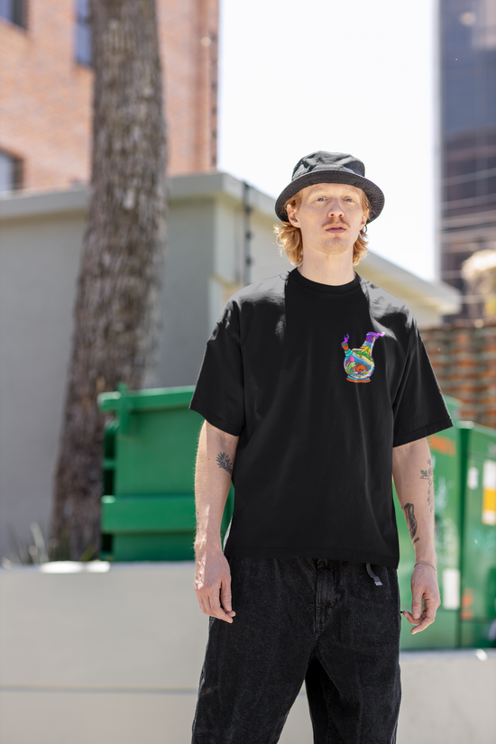 SCUBAAA Men's Bong Oversized Half Sleeve T-shirt