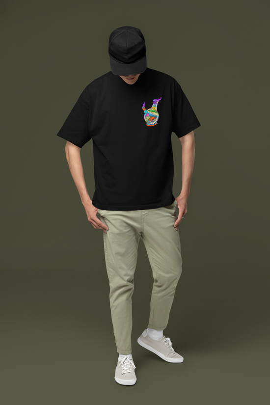 SCUBAAA Men's Bong Oversized Half Sleeve T-shirt
