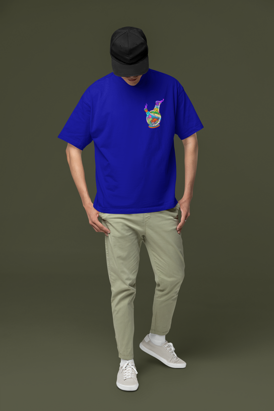 SCUBAAA Men's Bong Oversized Half Sleeve T-shirt