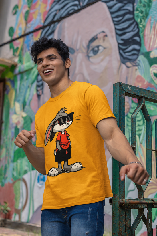 SCUBAAA Men's Bunny Half Sleeve T-Shirt
