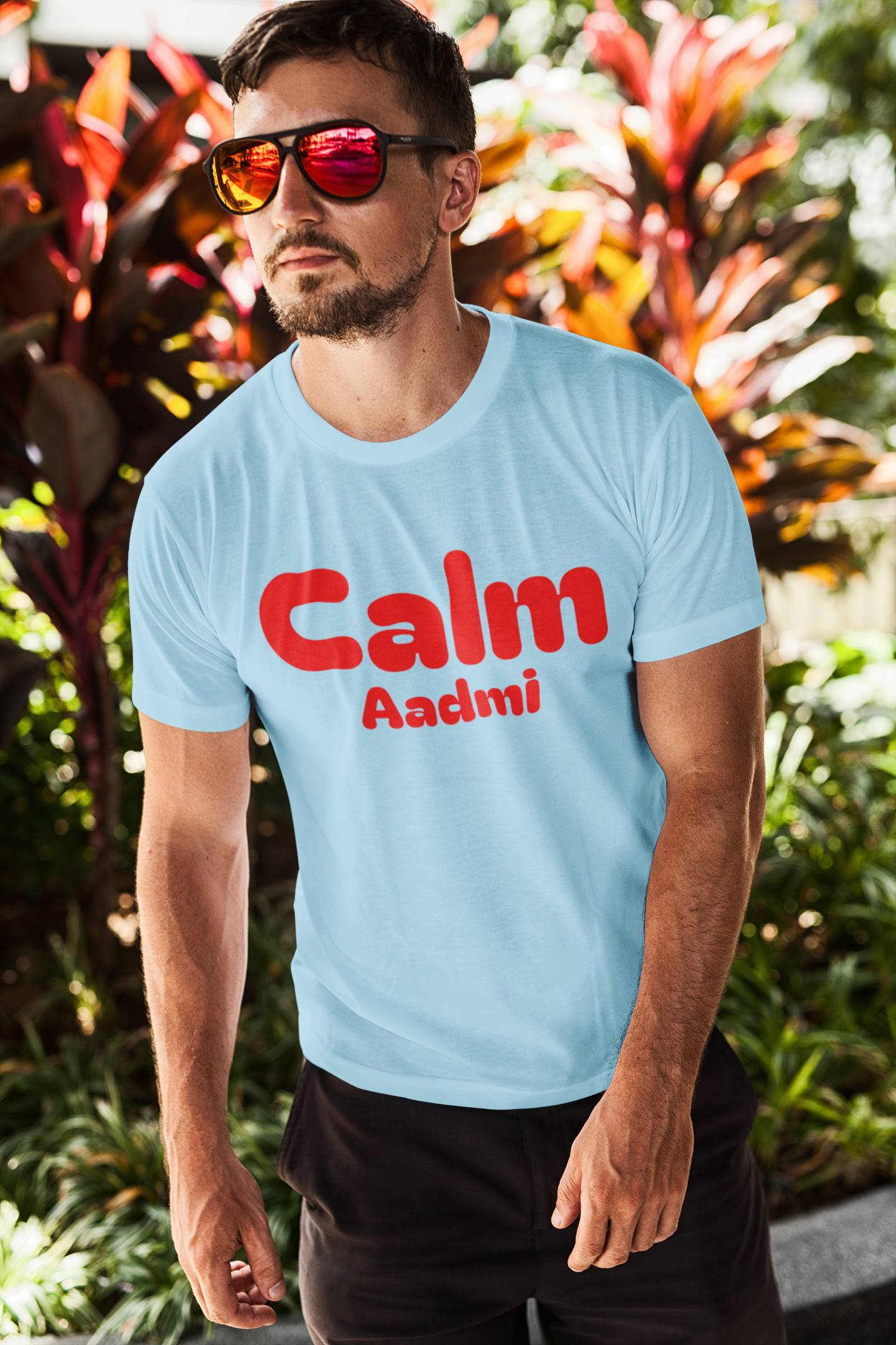 SCUBAAA Men's Calm Aadmi - Cool & Collected Half Sleeve Regular Fit T-shirt
