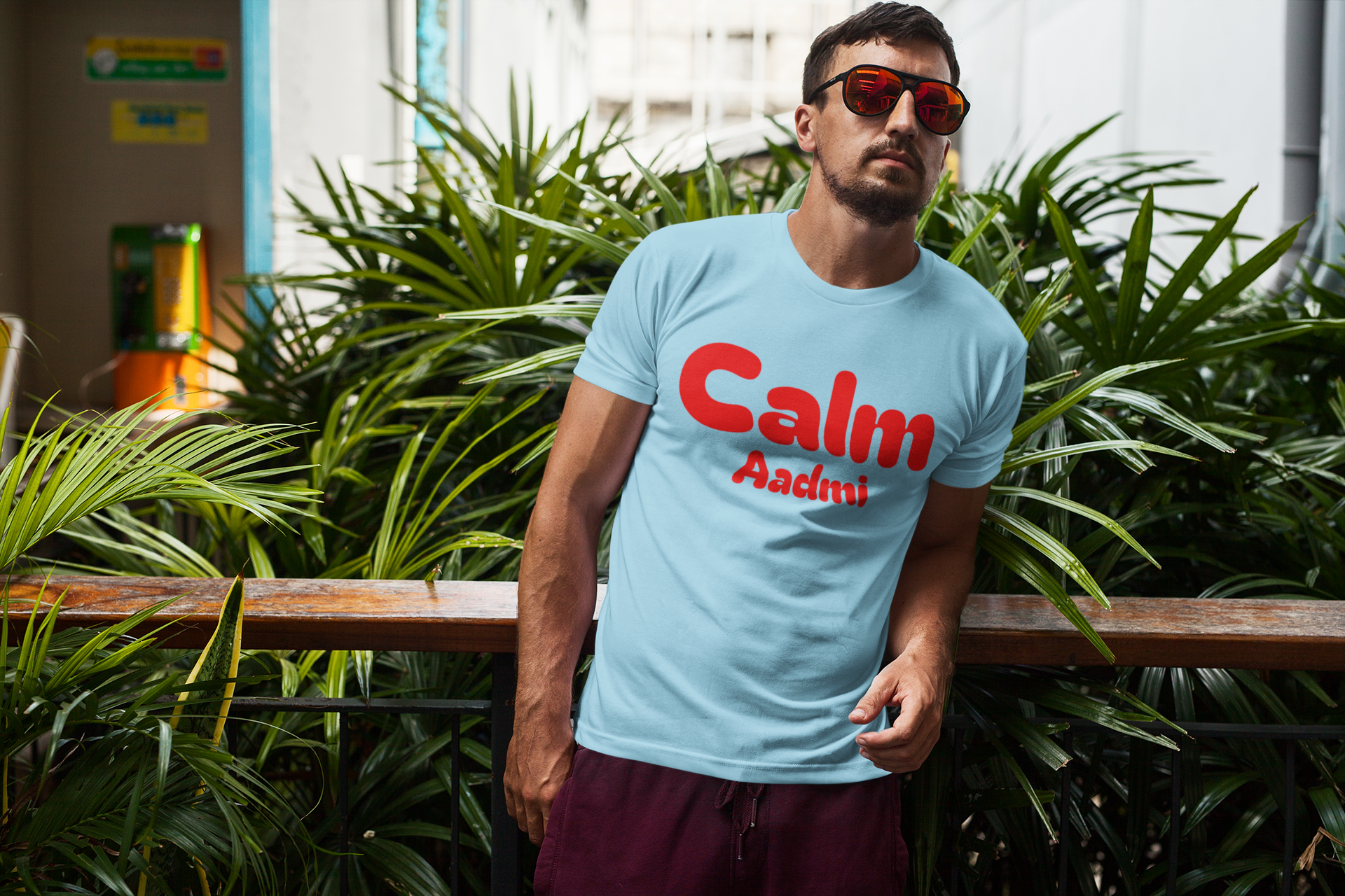 SCUBAAA Men's Calm Aadmi - Cool & Collected Half Sleeve Regular Fit T-shirt