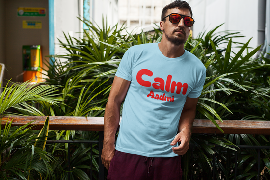 SCUBAAA Men's Calm Aadmi - Cool & Collected Half Sleeve Regular Fit T-shirt
