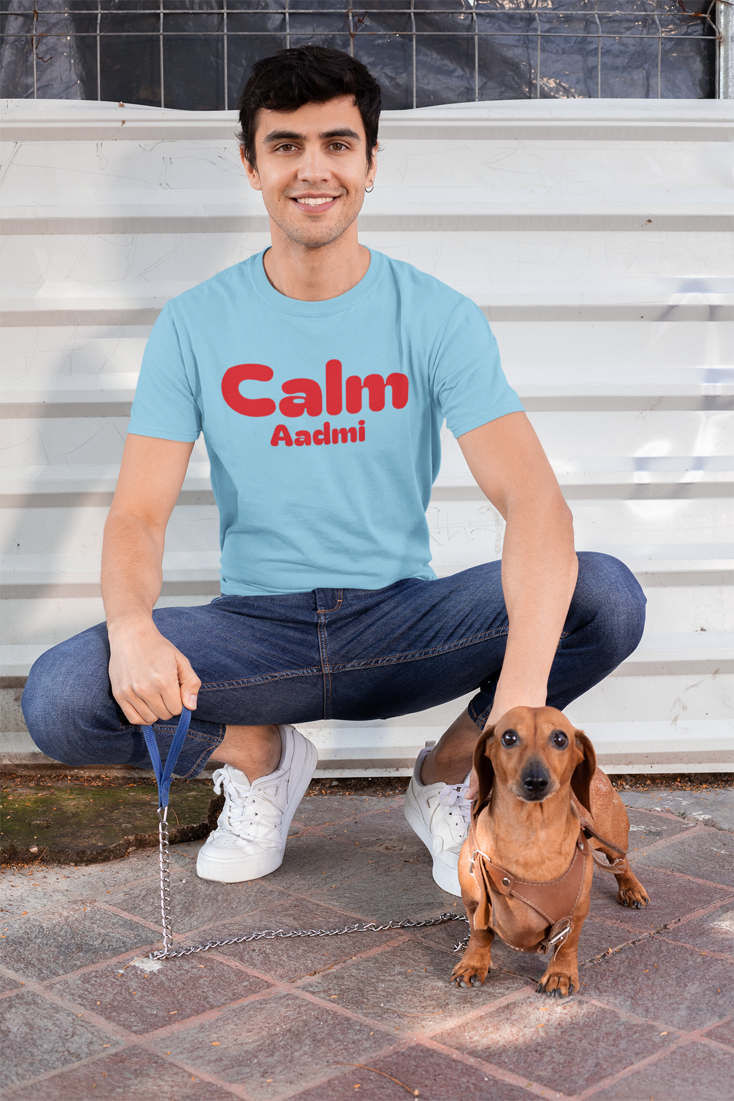 SCUBAAA Men's Calm Aadmi - Cool & Collected Half Sleeve Regular Fit T-shirt