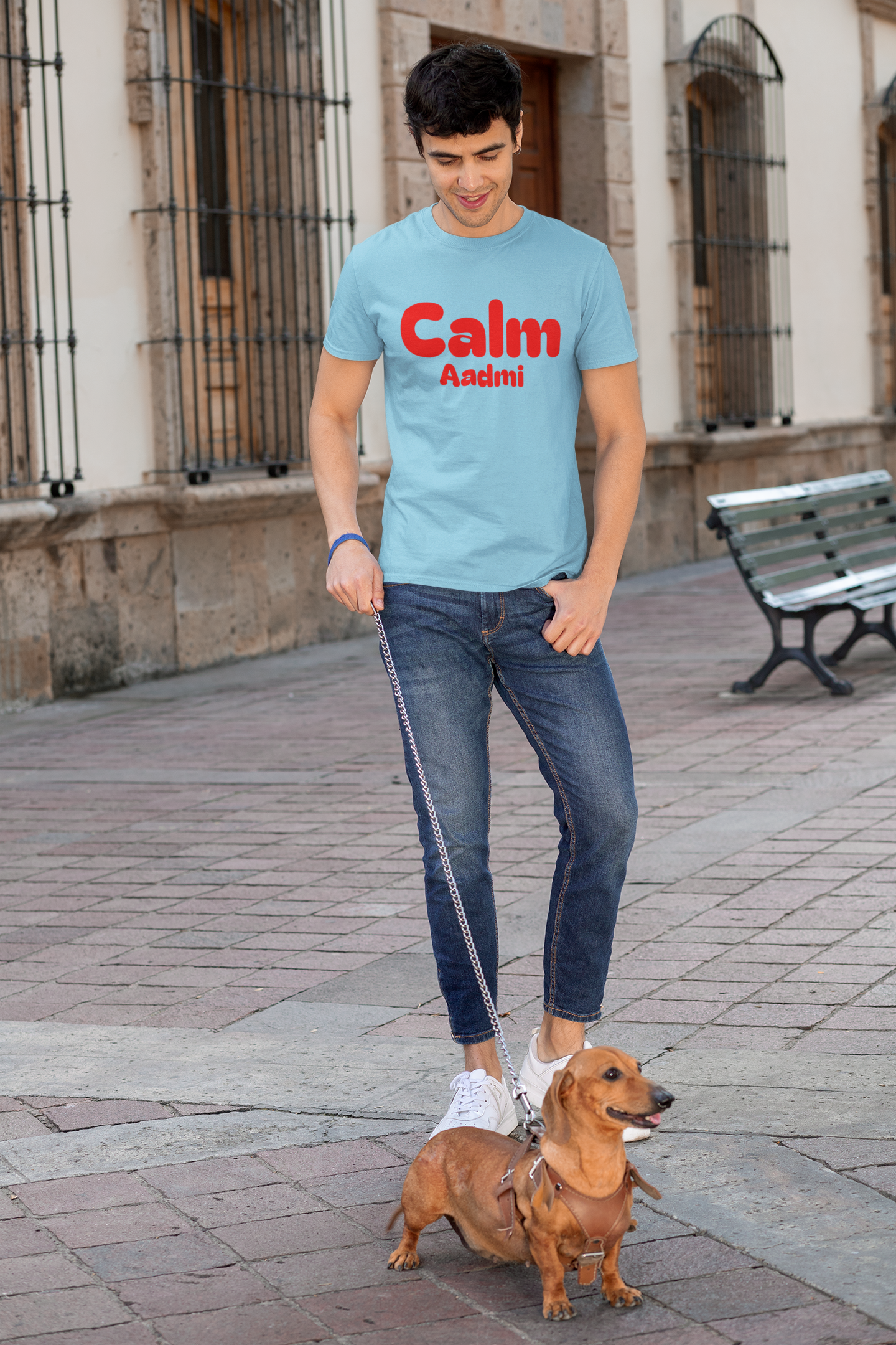 SCUBAAA Men's Calm Aadmi - Cool & Collected Half Sleeve Regular Fit T-shirt