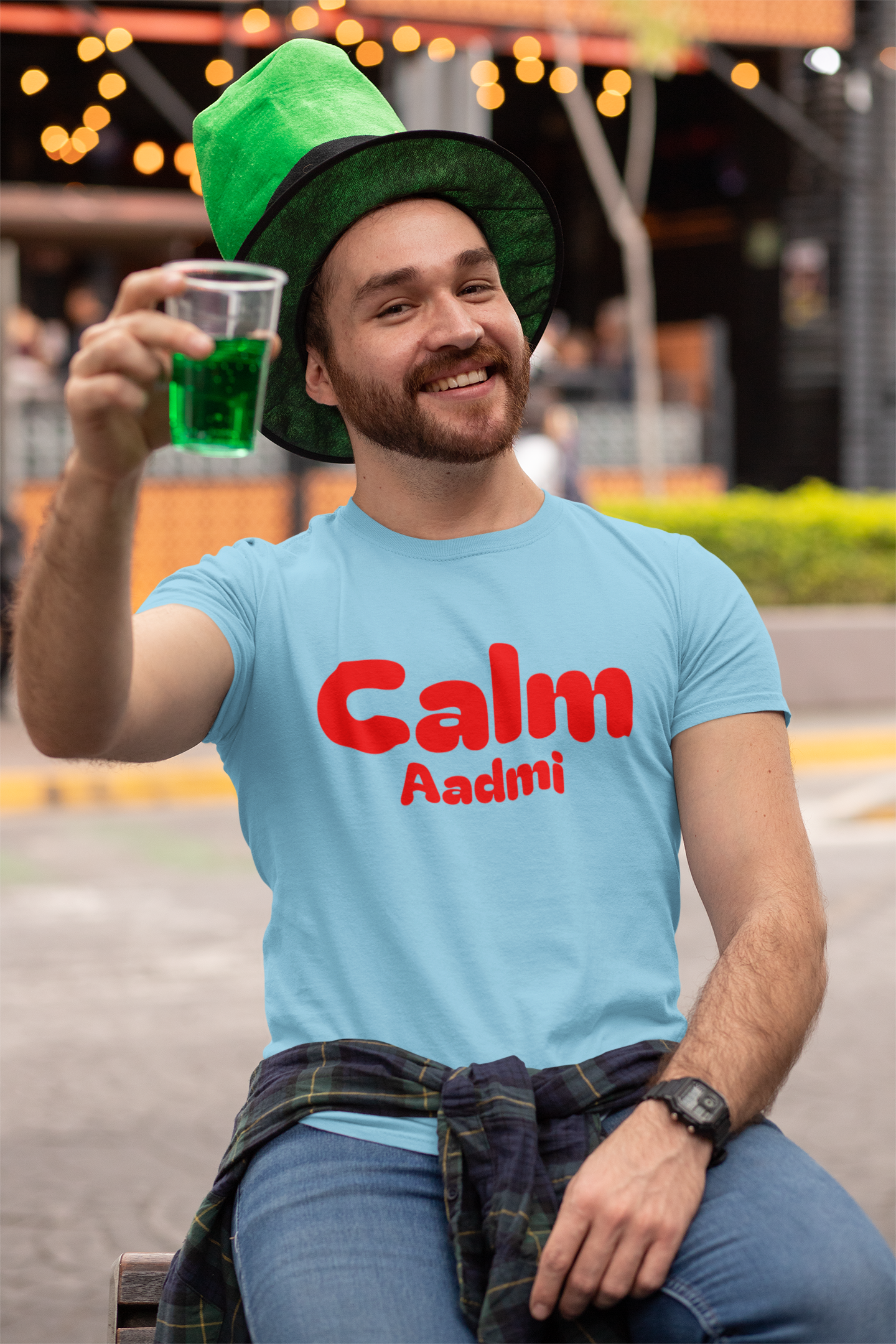 SCUBAAA Men's Calm Aadmi - Cool & Collected Half Sleeve Regular Fit T-shirt
